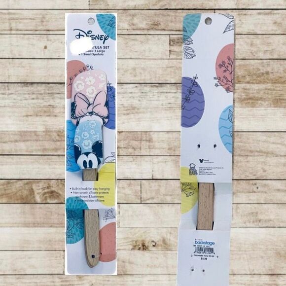 NWT Gorgeous Disney Mickey Minnie Mouse 2Pack Silicone Spatula Set Easter Spring - Picture 3 of 8